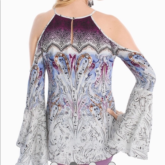 WHBM “Tasha” cold shoulder blouse - Picture 4 of 16